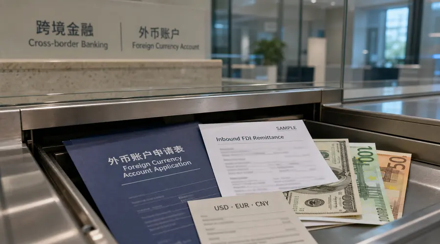 China FDI registration and foreign currency account document sample