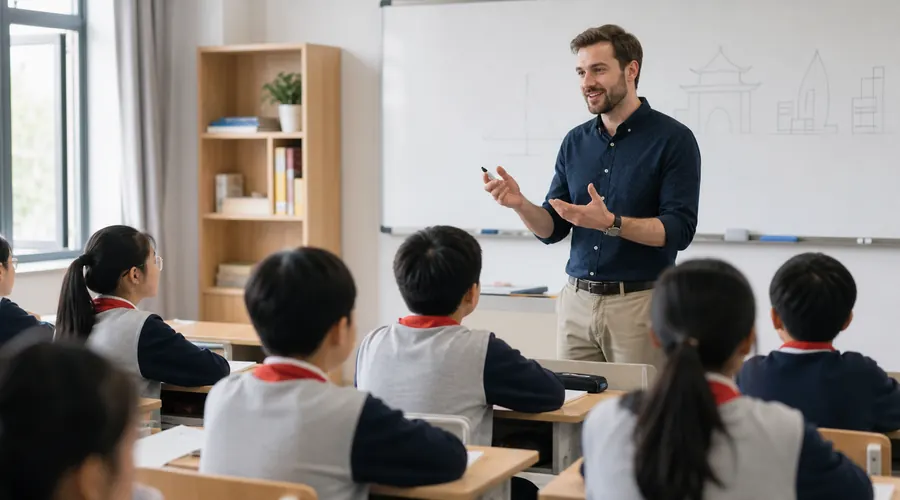 Foreign teacher employment agreement and ID sample