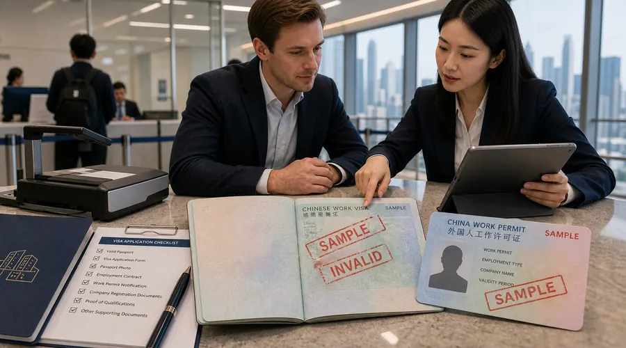 China WFOE registration and work permit document sample